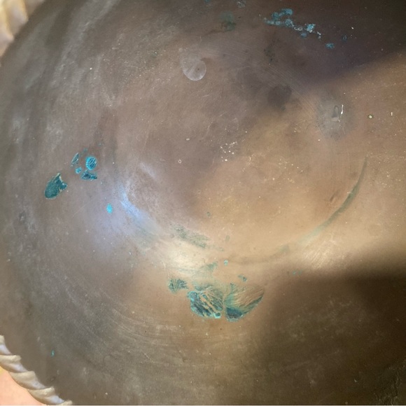 Footed Metal Decorative Bowl with Handle 10.5” Tall - Picture 11 of 15